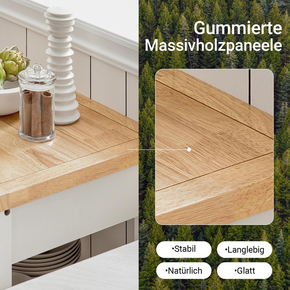 KÜCHENWAGEN Weiß - Weiß, Holzwerkstoff (60/90/45cm) - SoBuy