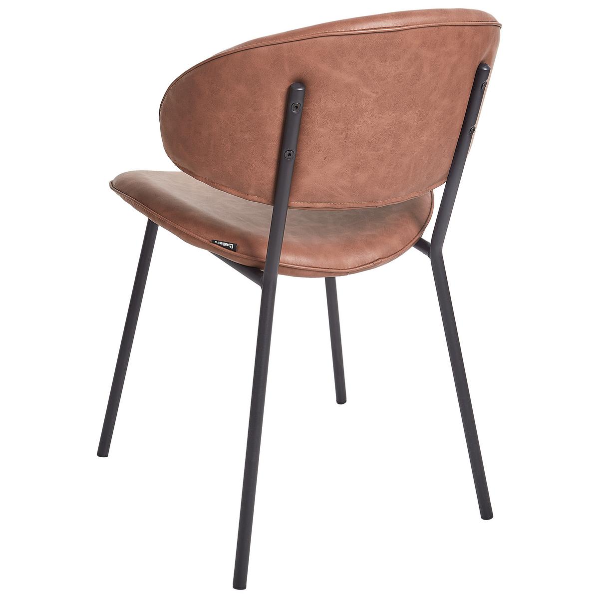 ESSZIMMERSTUHL 2er Set Kunstleder Braun Kiana - Braun, Kunststoff (50/81/59cm) - Beliani