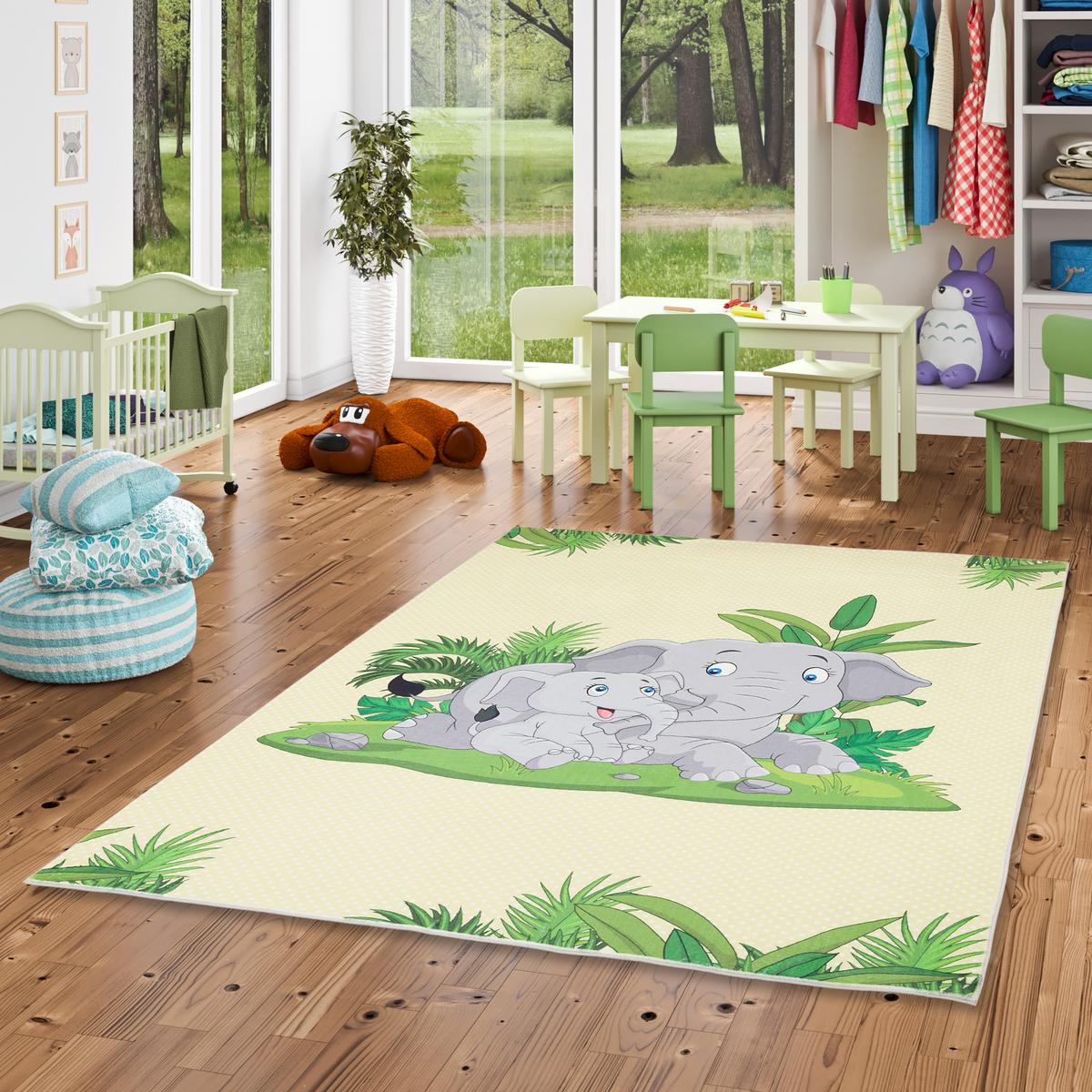 FELLTEPPICH PLUSH KIDS ELEFANT - Multicolor, Textil (140/200cm) - Pergamon