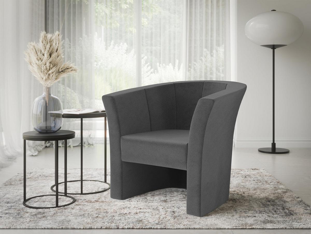 SESSEL Niko - Greige/Schwarz, Holzwerkstoff/Kunststoff (71/76/65cm) - MIRJAN24