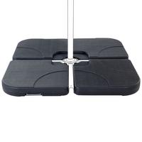 BESCHWERUNGSPLATTEN für Sonnenschirmständer anthrazit 4 Stück befüllbar Caria - Schwarz, Kunststoff (52/52cm) - Beliani