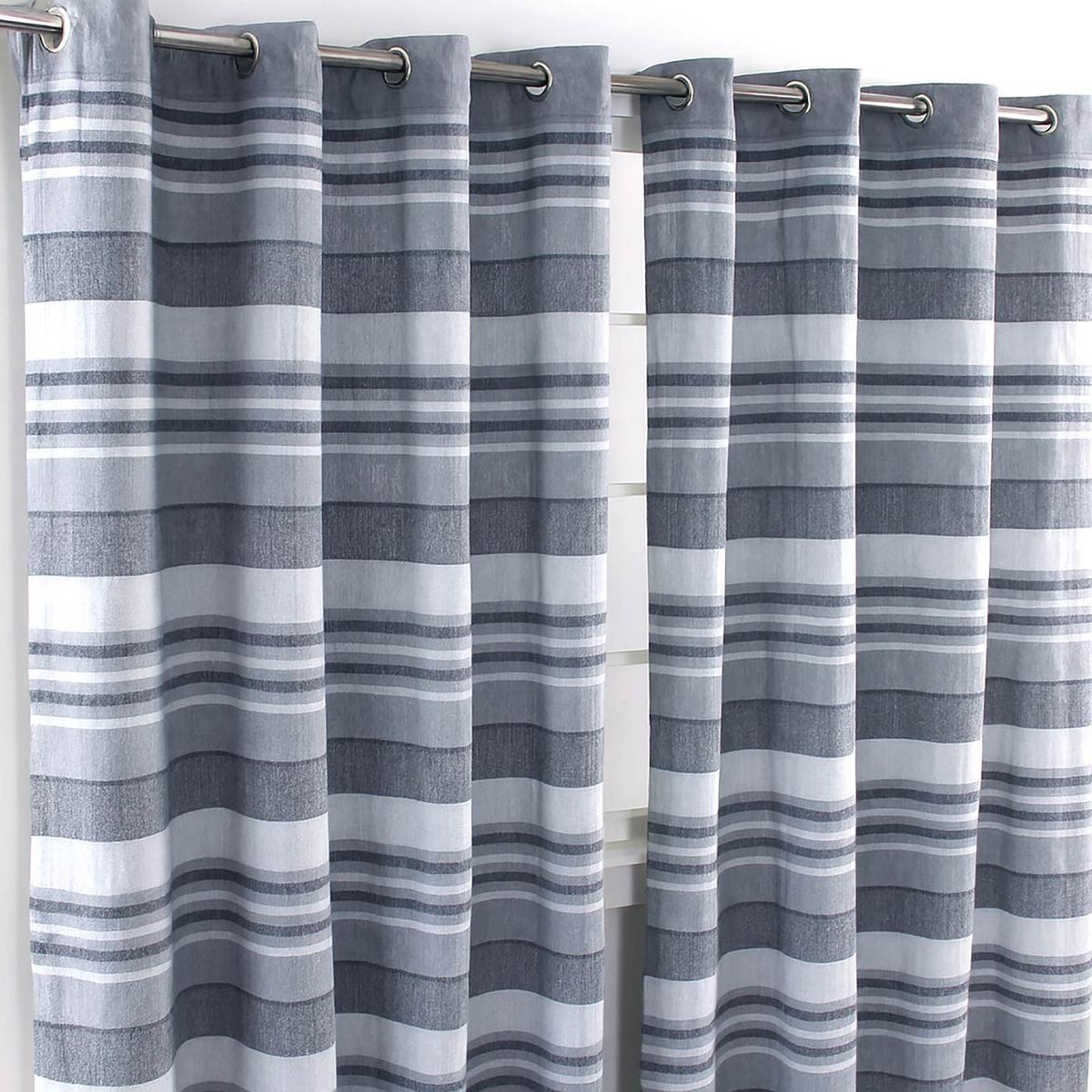 ÖSENVORHANG Morocco blickdicht 2er-Set, 167/182 cm - Hellgrau, Textil (167/182cm) - Homescapes