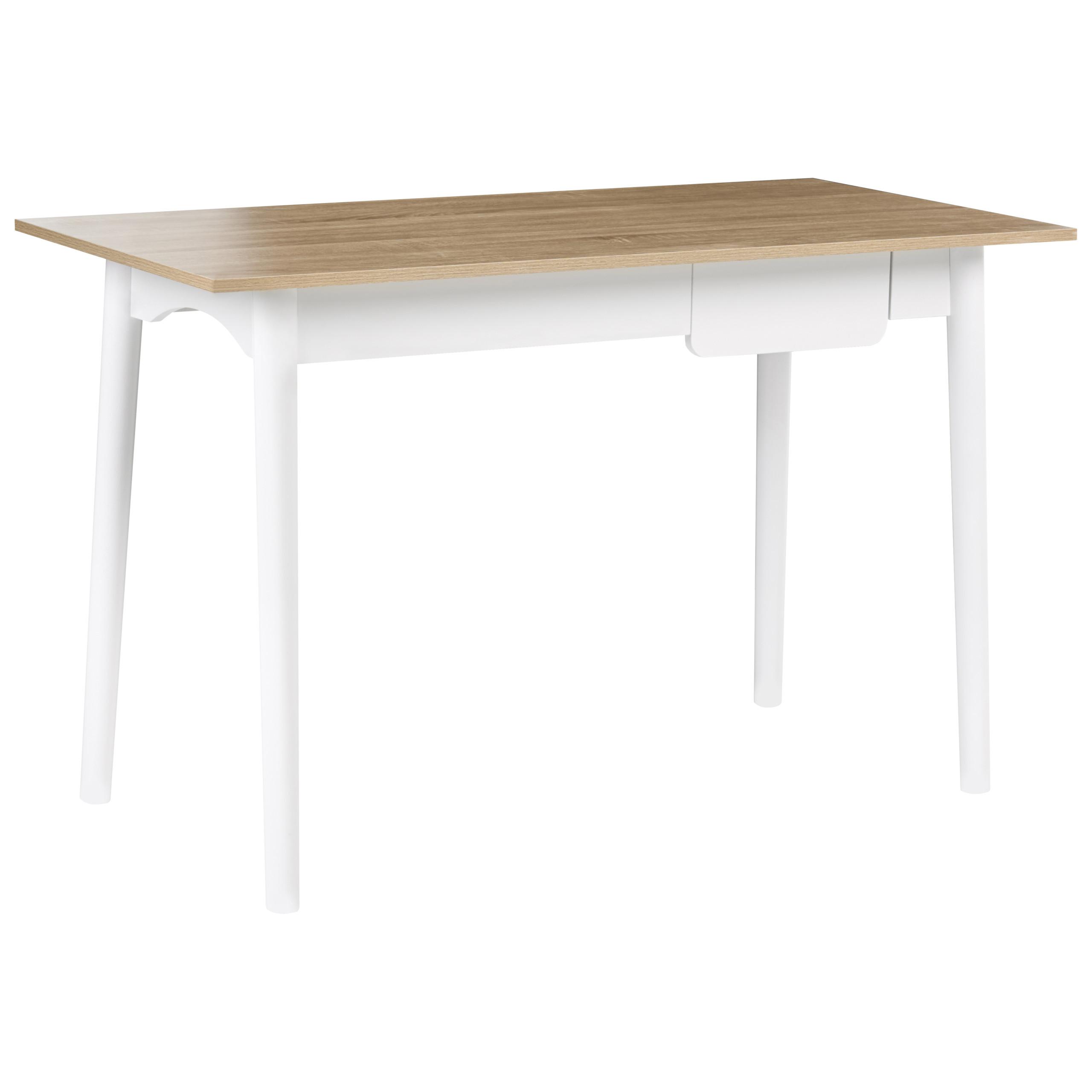 SCHREIBTISCH Hellbraun/Weiß 120/60 cm Vitrion - Hellbraun, Holzwerkstoff (60/120/76cm) - Beliani