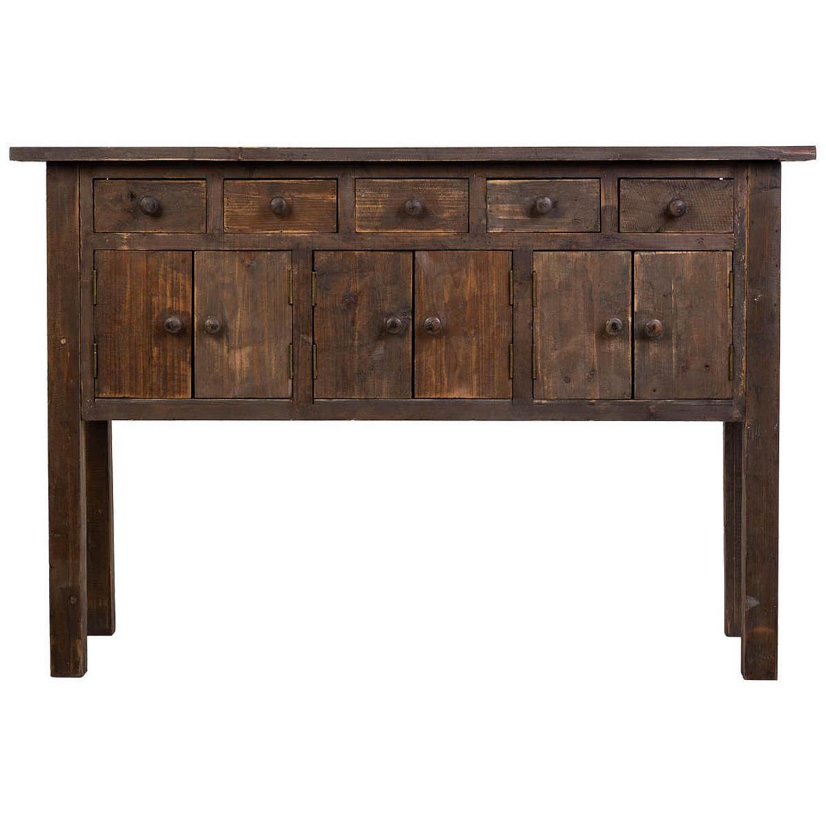 SIDEBOARD mit 5 Schubladen und 6 Türen 120x43x80 cm Braun - Braun, Holz (120/80/43cm) - Wanderlust