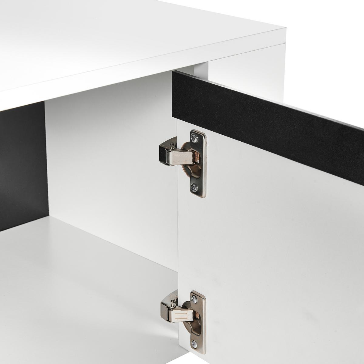 TV-MÖBEL Weiß Blackpool - Schwarz/Weiß, Holzwerkstoff (177/46/40cm) - Beliani