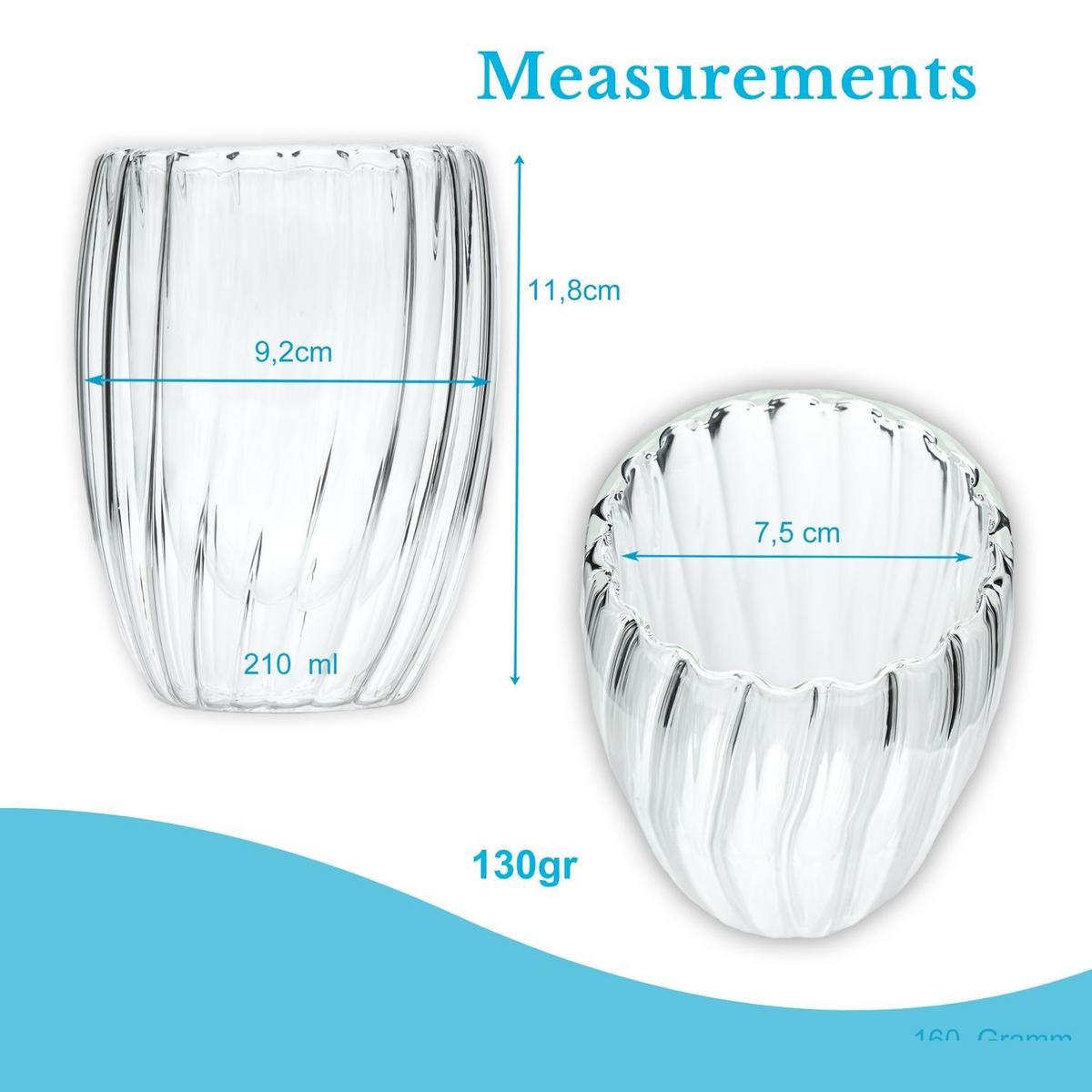 THERMO TEE GLAS 210ml (2-tlg) - Transparent, Glas - Intirilife