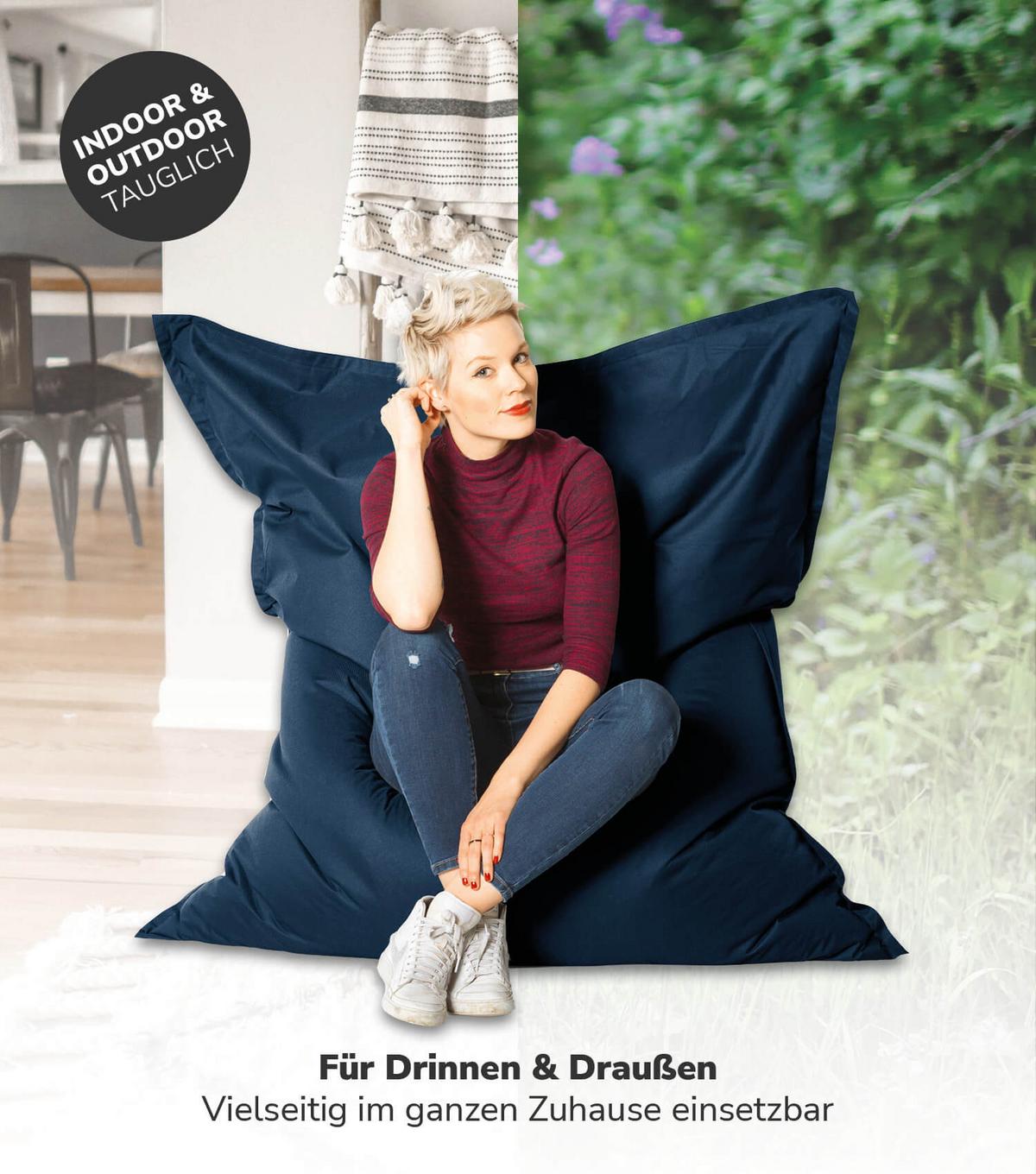 OUTDOOR SITZSACK XXL Der Große - Dunkelblau, Textil (130/170/20cm) - Mokebo