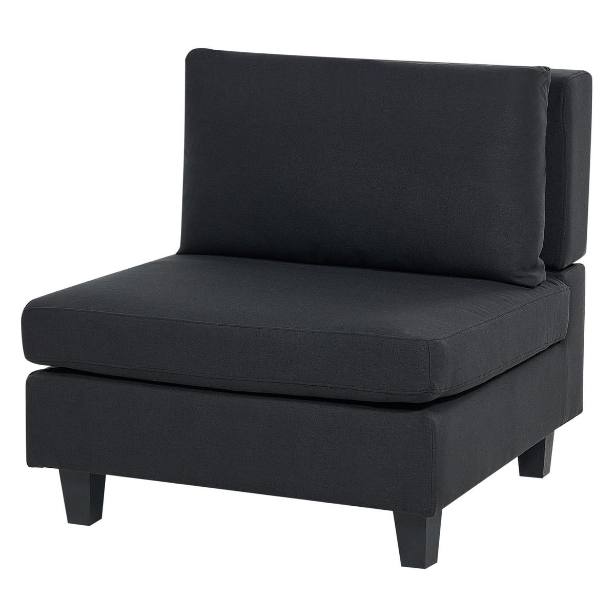 ECKSOFA Modul 4-Sitzer rechtsseitig Schwarz Stoff Unstad - Schwarz, Textil (228/152cm) - Beliani