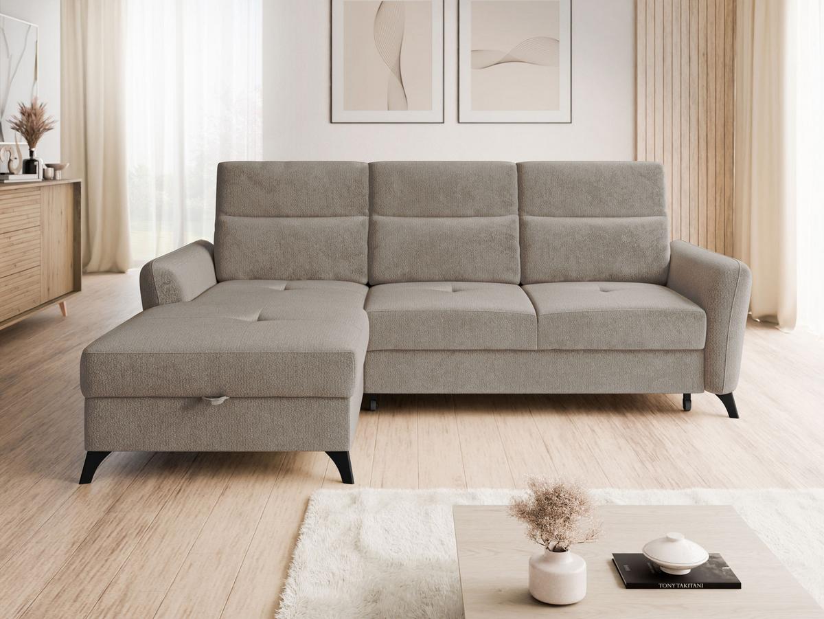 ECKSOFA Talia, Seite: Links LC-2R - Hellbraun/Schwarz, Holz/Kunststoff (238/167cm) - MIRJAN24