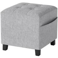 HOCKER Polyester Hellgrau - Hellgrau, Textil (35/35/35cm) - HOMCOM