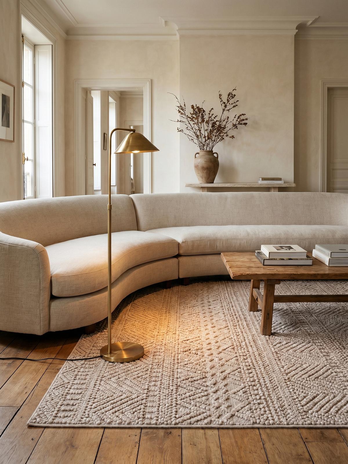 TEPPICH Flachgewebe LANGAU in Beige, mit Ethno-Streifen, 160 x 230 cm - Beige, Textil (160/230cm) - KADIMA DESIGN