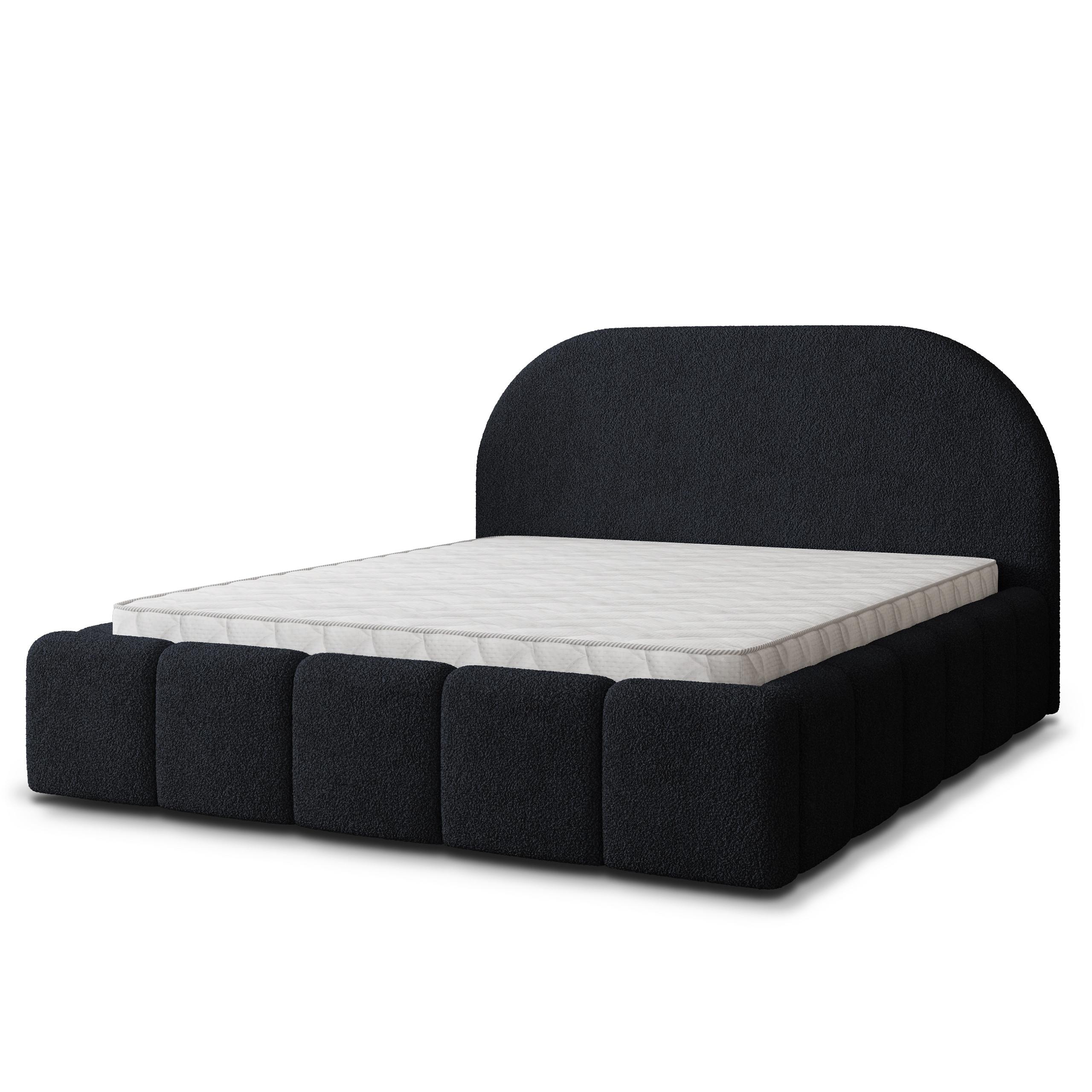 POLSTERBETT FLUSSO 200x200 cm mit Bettkästen - Schwarz - Schwarz, Holz (200/200cm) - MASSENO