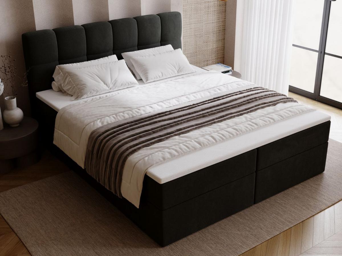 BOXBETT Maison 180x200 Dunkelgrau - Dunkelgrau, Holz/Textil (180/200cm) - Graingold