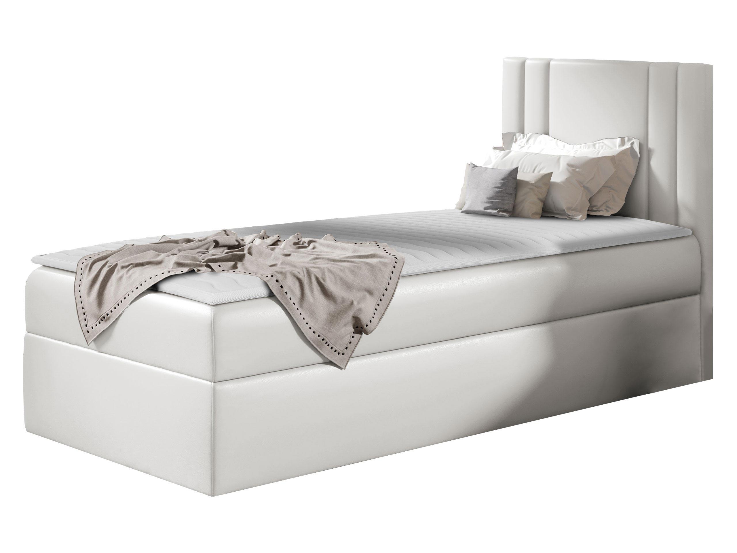 BOXBETT Carmen Mini, Seite zum Öffnen des Bettkastens: Rechts - H3 - Weiß, Holz (80/200cm) - MIRJAN24