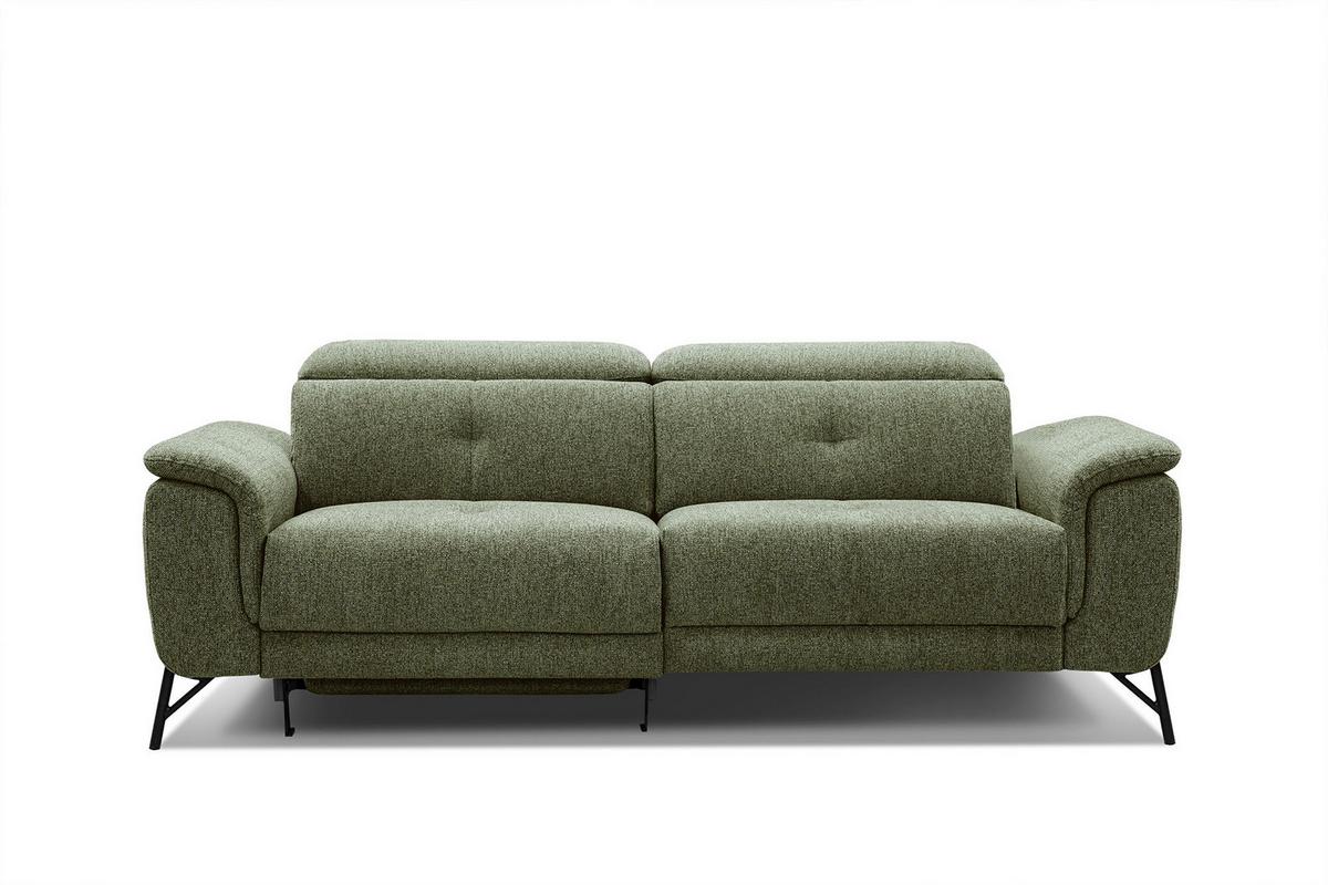 SOFA AVENA 3-Sitzer mit 1 Relaxfunktion, olivgrün - Olivgrün, Holzwerkstoff/Textil (204/80/108cm) - Wozimo