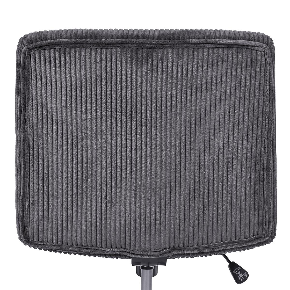 SCHREIBTISCHSTUHL Cord Grau Geddes - Grau, Textil (59/85/71cm) - Beliani