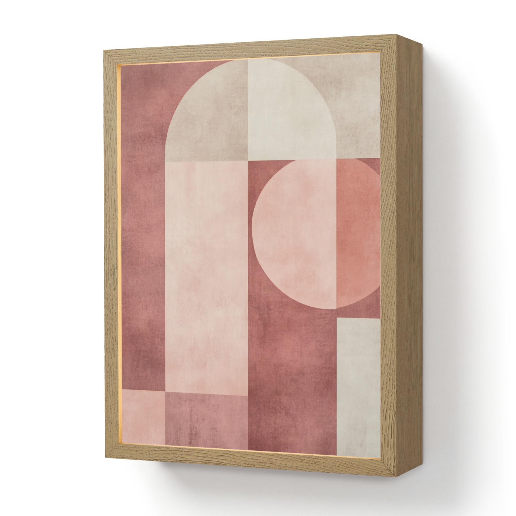 WANDLEUCHTE MIT AKKU Figuren - Abstrakt - Rosa 30x40 cm - Altrosa, Holzwerkstoff (30/40/8cm) - OnlyWow