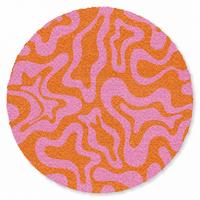 FUSSMATTE Muster - Rosa - Orange - Abstrakt - Modern Türmatte 120x120 cm - Pink, Kunststoff (120/0.4cm) - MuchoWow
