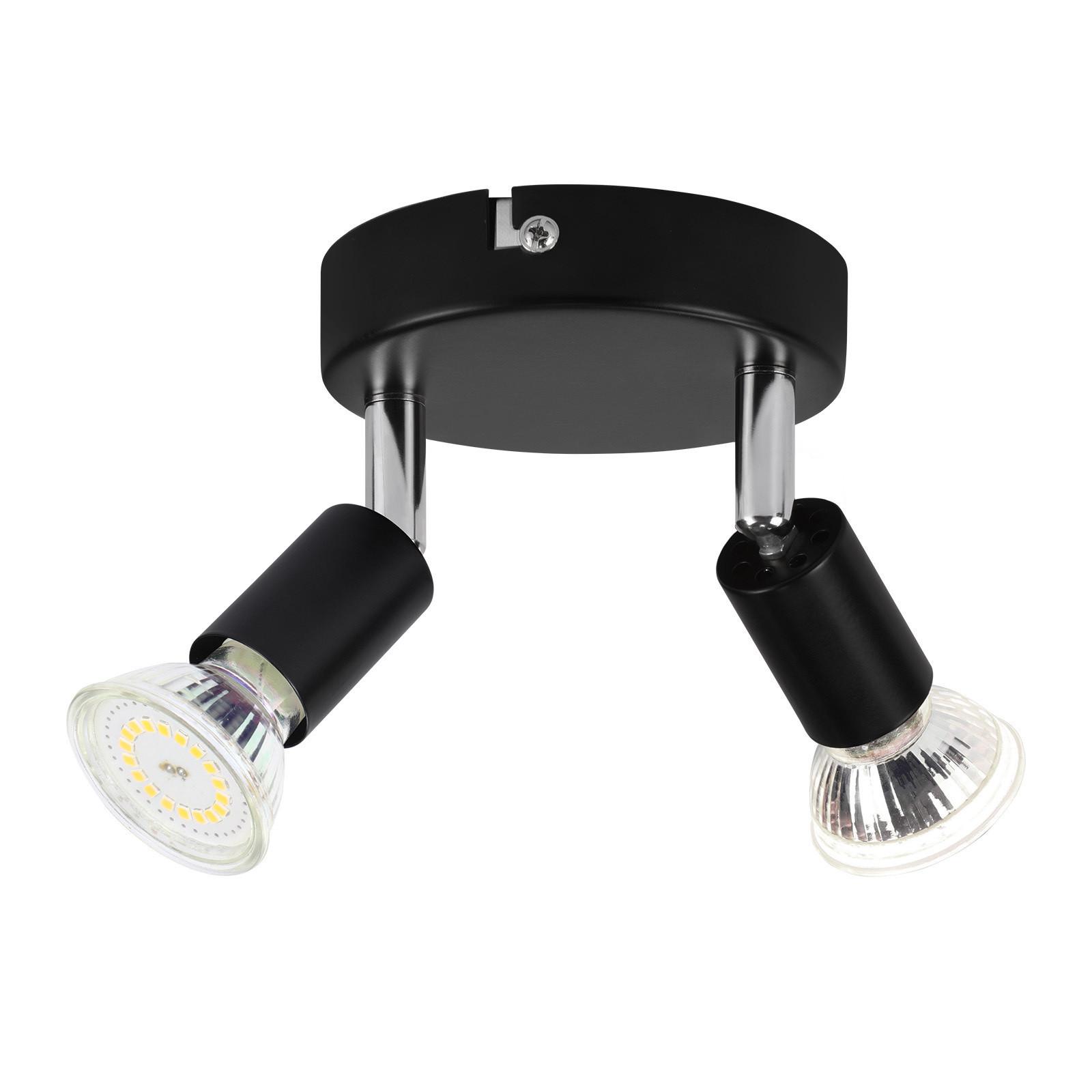 DECKENSTRAHLER Heike 2-flammig 11/11/11 cm - Schwarz, Metall (11/11/11cm) - Nettlife