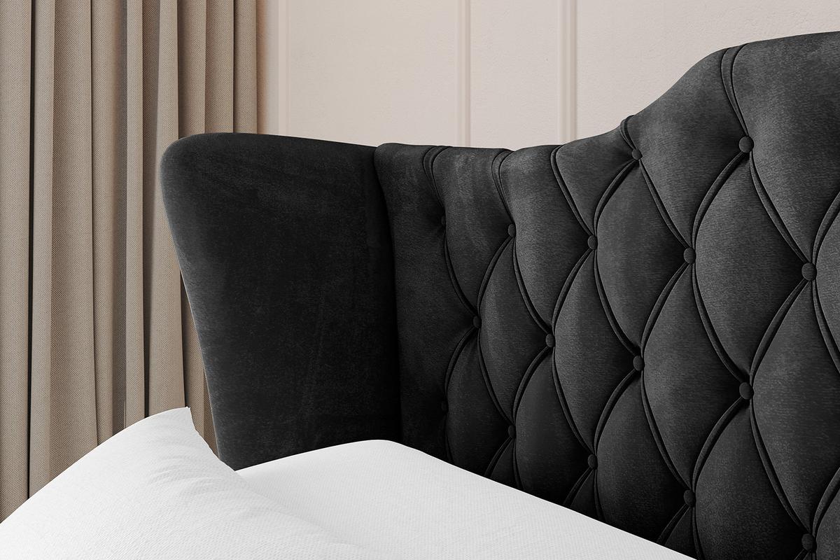 POLSTERBETT mit Bettkasten und Lattenrost, Boxbett ohne Matratze - MODY 120x200 Schwarz - Schwarz, Holzwerkstoff/Textil (120/200cm) - ALTDECOR