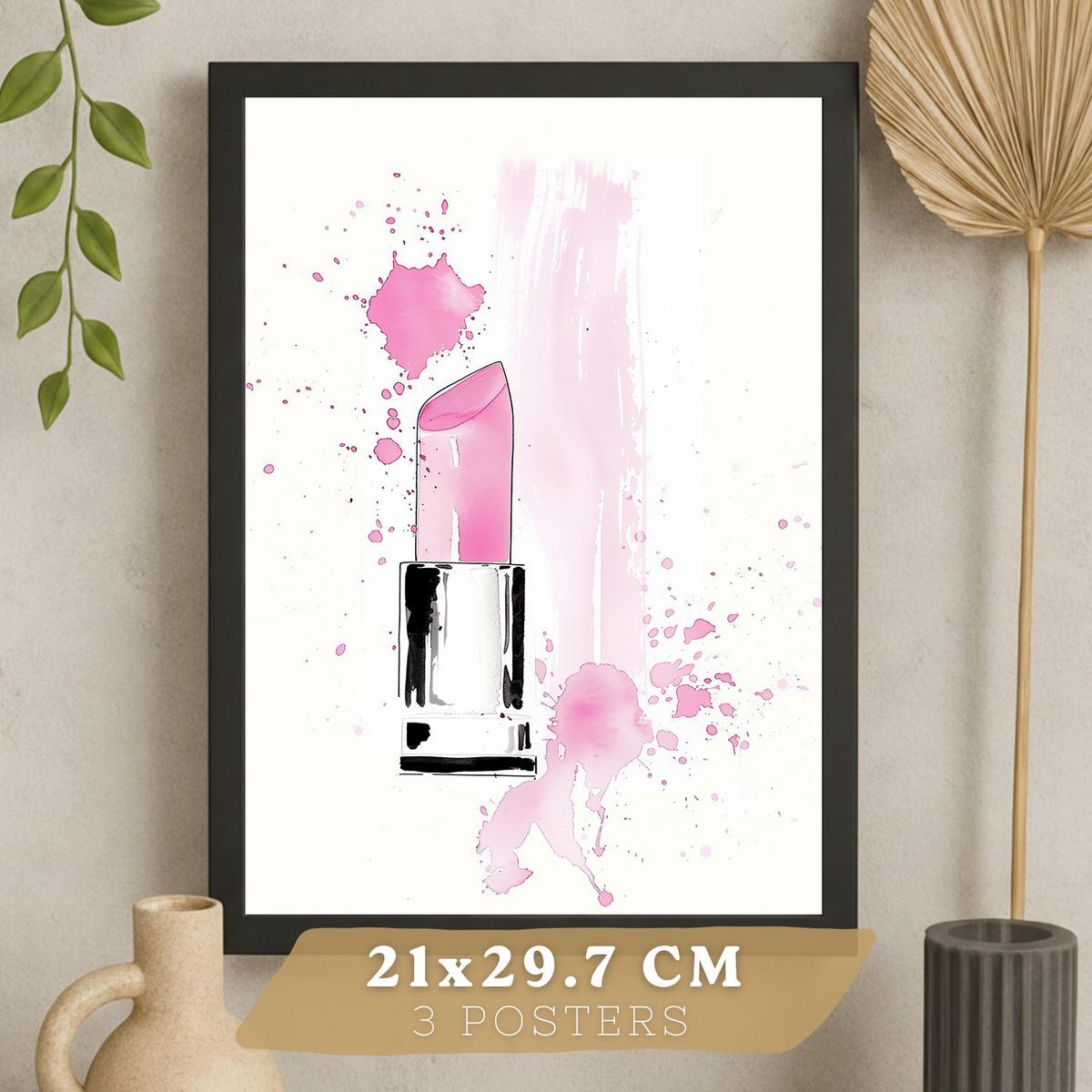 POSTER 3er Kunstdruck-Set Wandbilder Teen Style modern Wohnzimmer Deko, Schlafzimmer, Küche, Badezimmer Rahmenlos A4 - Schwarz, Papier (29.7/1/21cm) - Nacnic
