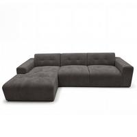 ECKSOFA L Form Corlu Dunkelgrau 310/165/78 cm – stilvolle kleine Eckcouch Links - Dunkelgrau/Schwarz, Kunststoff/Textil (310/165cm) - AX Living