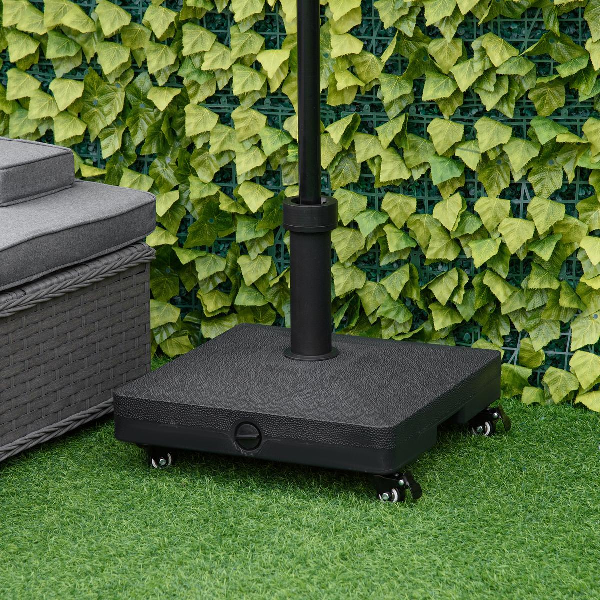 SCHIRMSTÄNDER, HDPE, Schwarz - Schwarz, Kunststoff (45/45cm) - Outsunny