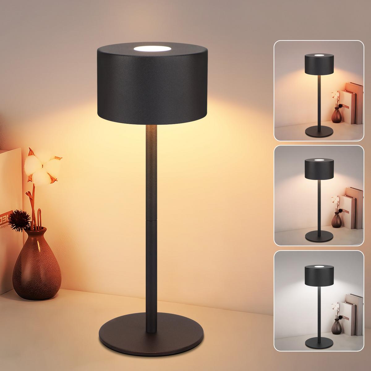 TISCHLAMPE Gischtali 9/9/25 cm - Schwarz, Kunststoff/Metall (9/9/25cm) - ZMH