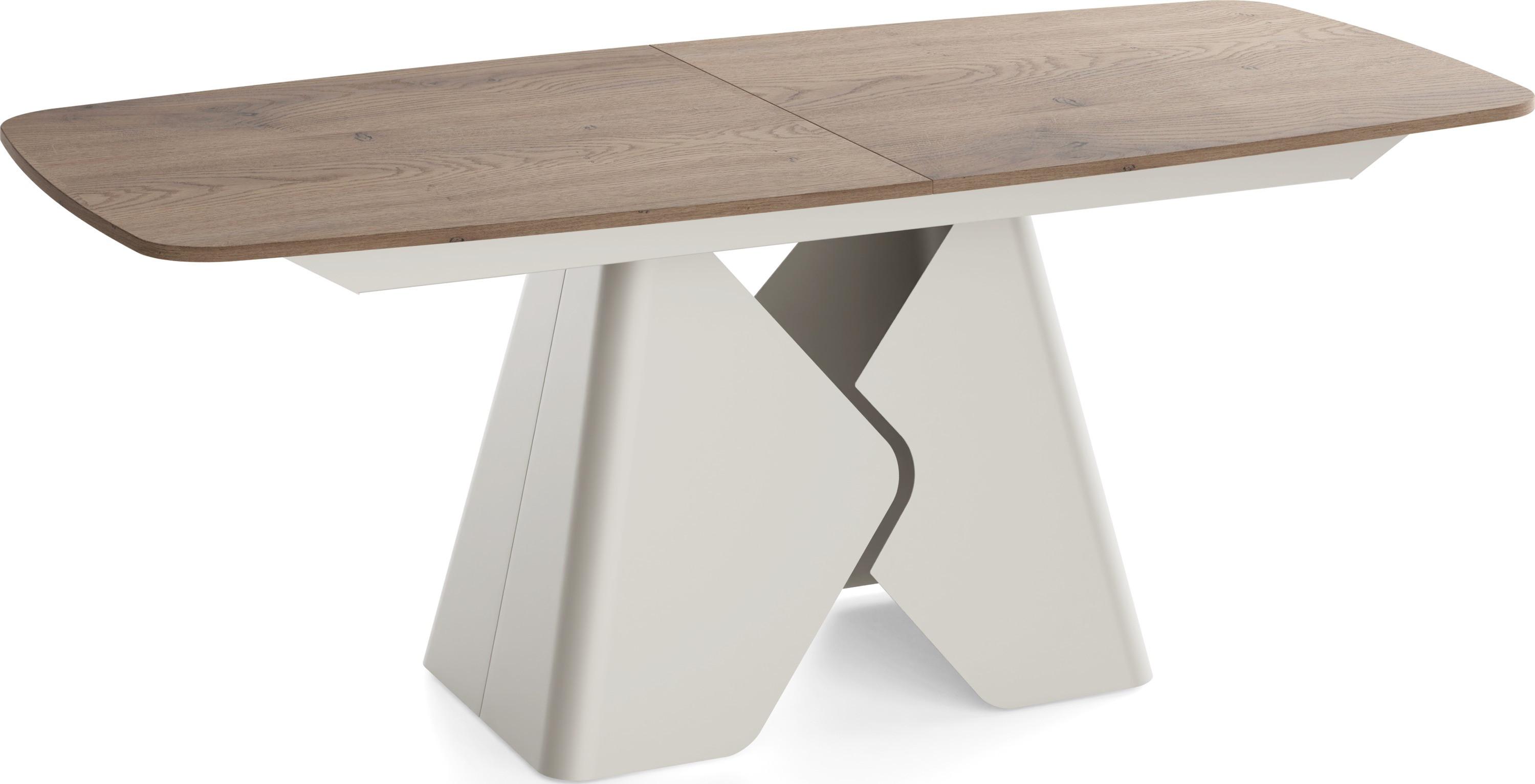 ESSTISCH Vanta rechteckig ausziehbar verlängerbar mit Metallgestell in Kaschmir Grau, Eiche Braun 200-290/90/76 cm - Greige/Schwarz, Holzwerkstoff/Metall (90/290/76cm) - WFL GROUP