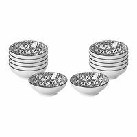 DIPSCHALEN Takeo Leaves schwarz-weiß ø 8 cm 12er Set - Schwarz/Weiß, Keramik (8cm) - Ritzenhoff Breker