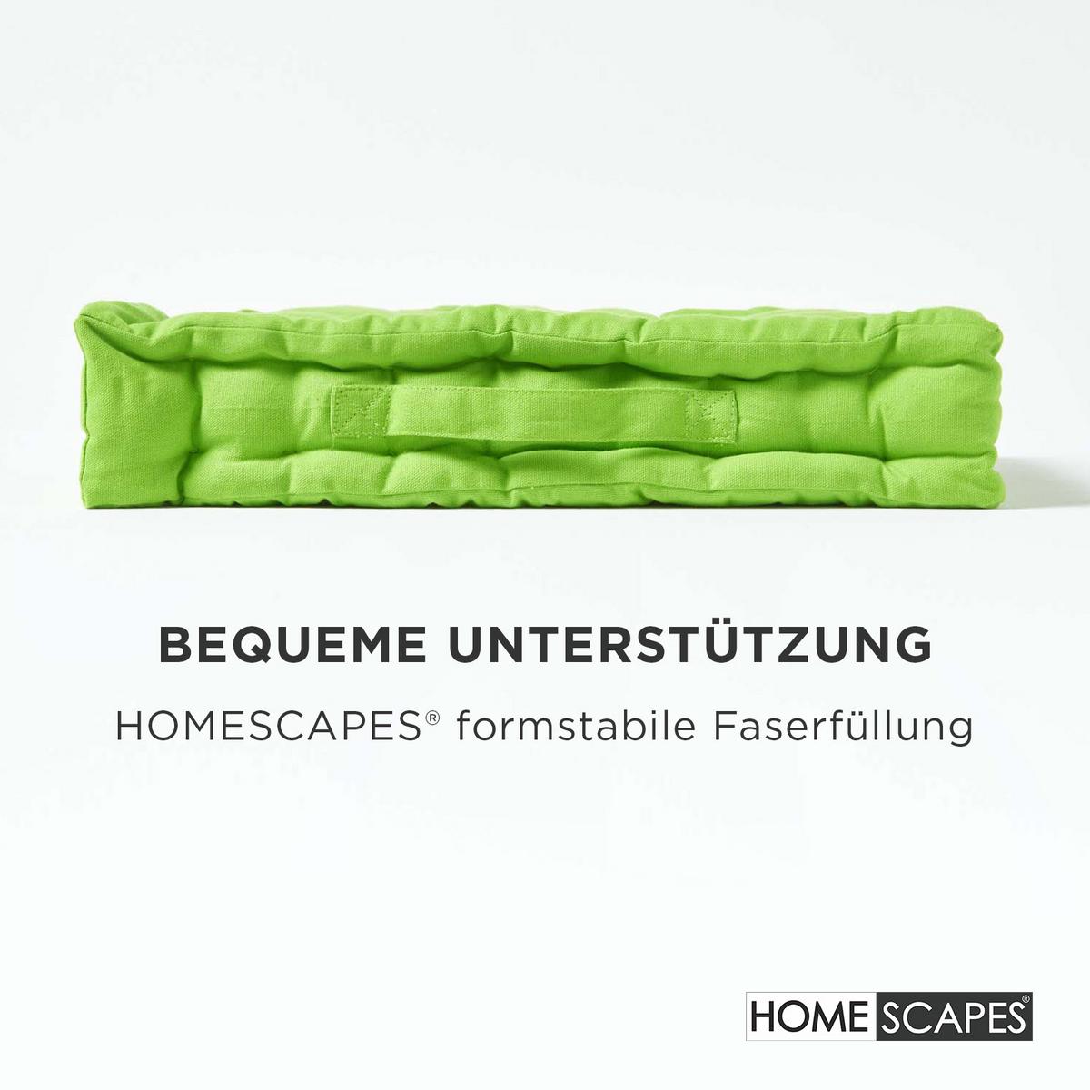 SITZKISSEN grün 40/40/8 cm – Bodenkissen unifarben - Grün, Textil (40/40/8cm) - Homescapes