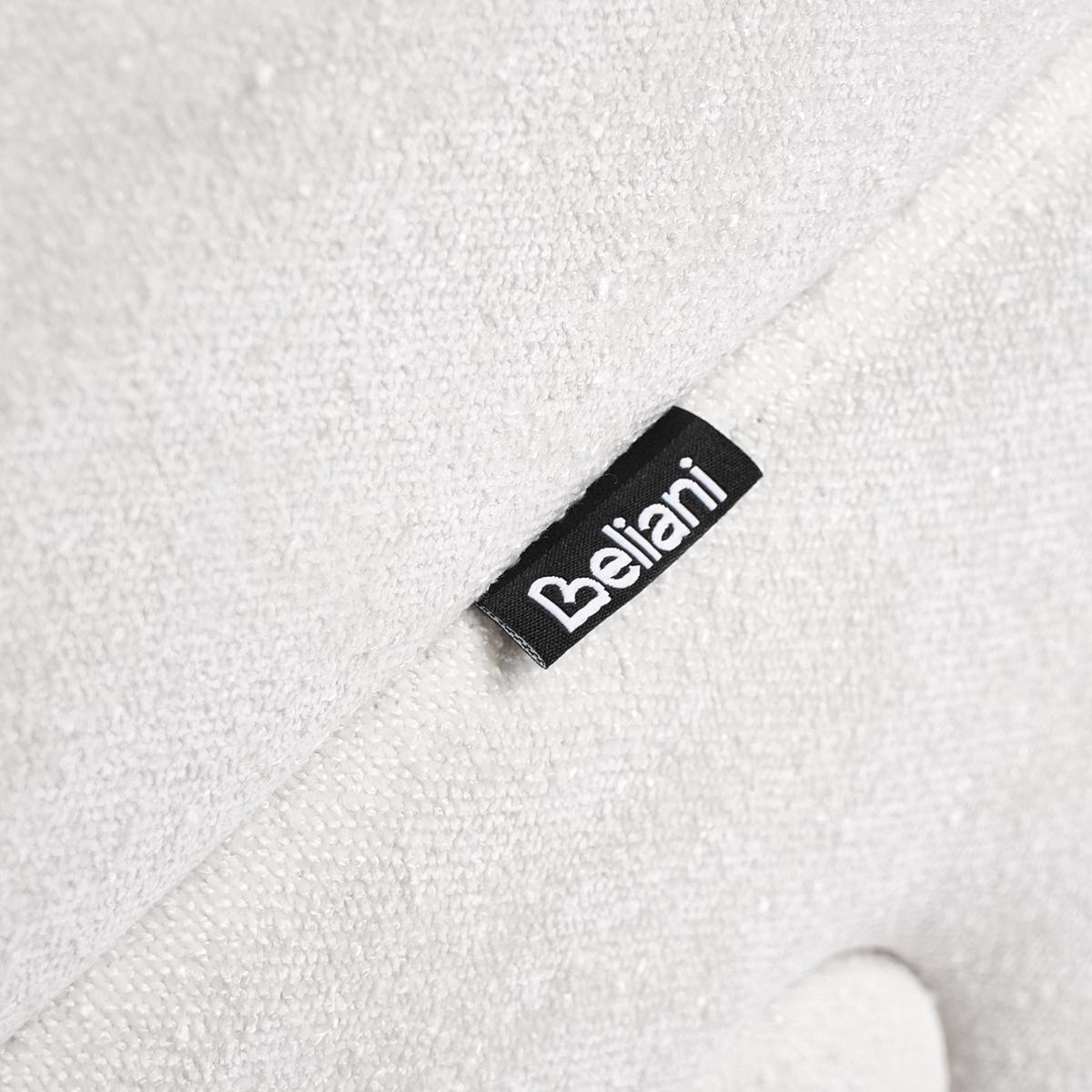 POUF Chenillegewebe Cremeweiß Arcadia - Weiß, Textil (45/48/50cm) - Beliani