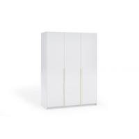 DREHTÜRENSCHRANK AMARA 148/204/58cm 3-türig Weiß - Weiß, Holzwerkstoff (148/204/58cm) - MASSENO