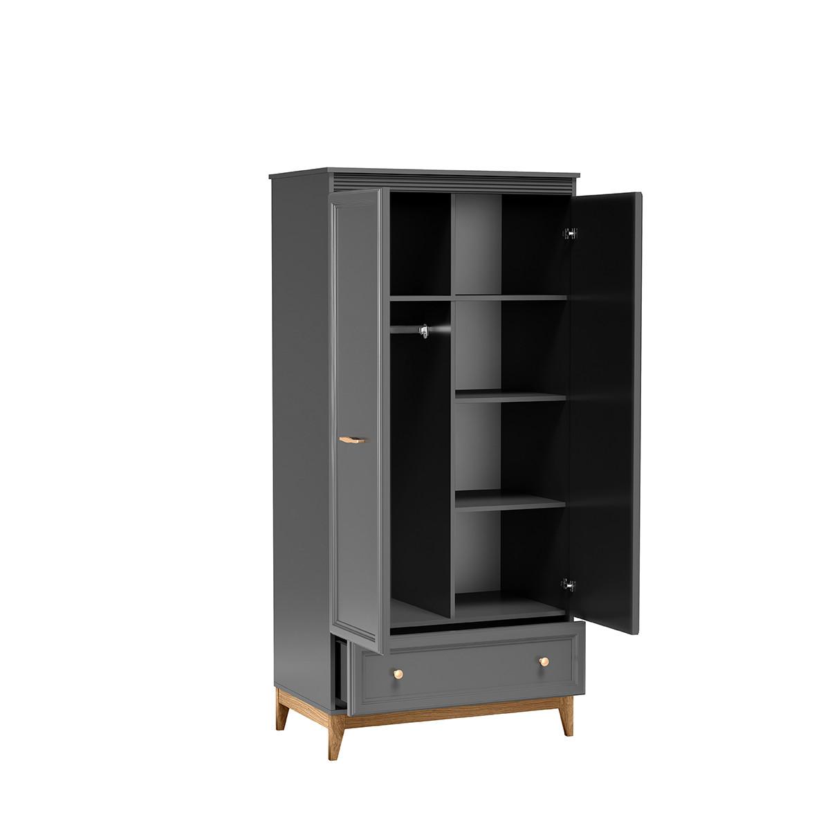 DREHTÜRENSCHRANK SUOLO 92/193/54,5 cm 2-türig Grau - Grau, Holzwerkstoff (92/193/54.5cm) - MASSENO
