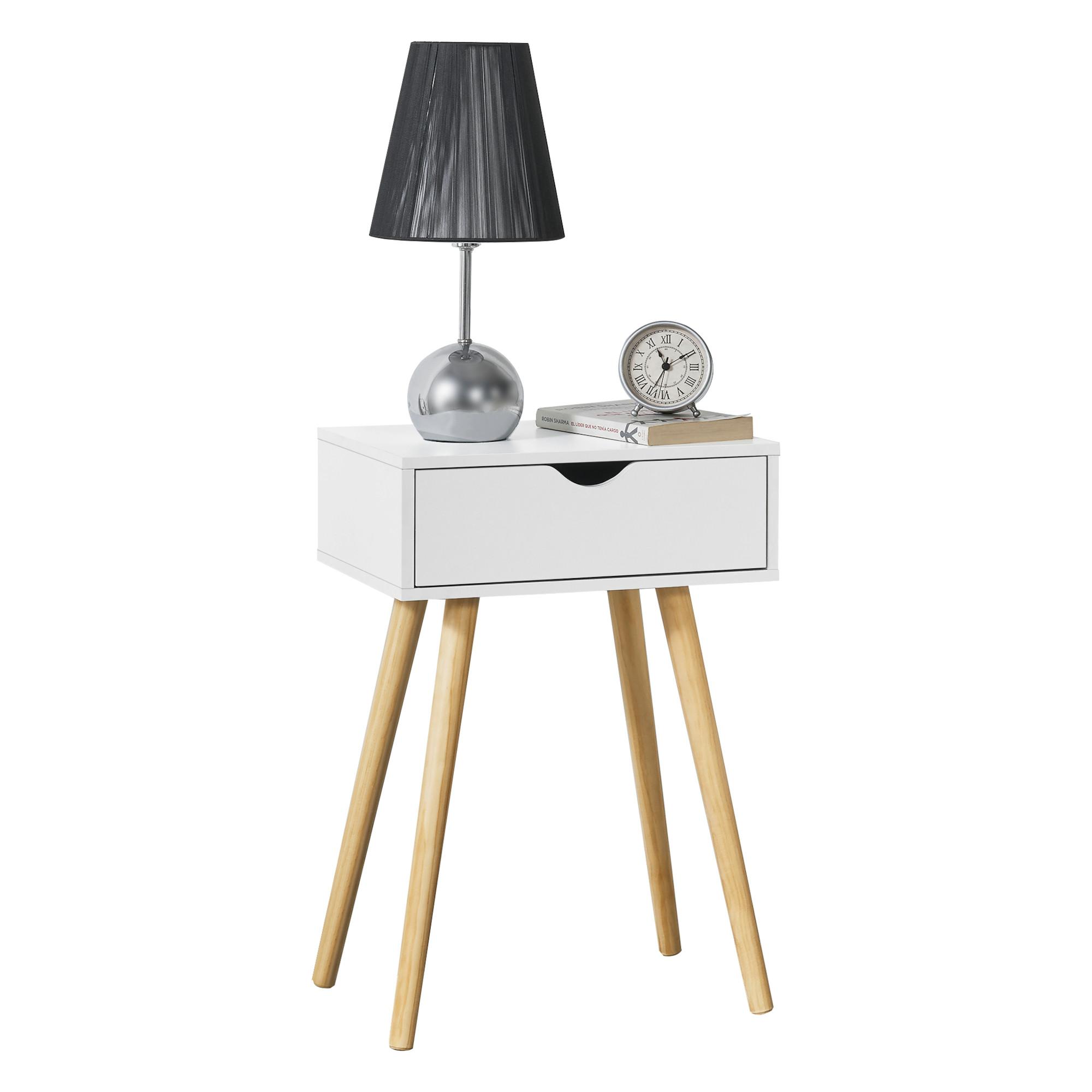 BEISTELLTISCH Östersund - Weiß/Naturfarben, Holz/Holzwerkstoff (30/40/60cm) - [en.casa]
