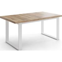 ESSTISCH Sana rechteckig ausziehbar, Sonoma Eiche 160/240/90/75 cm - Weiß/Sonoma Eiche, Holzwerkstoff/Metall (80/200/75cm) - WFL GROUP