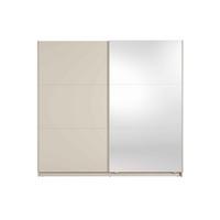 SCHWEBETÜRENSCHRANK RADEN 221/207/60cm 2-türig mit Spiegel Beige - Beige, Holzwerkstoff (221/207/60cm) - MASSENO