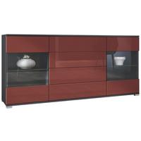SIDEBOARD Bari Bordeaux Hochglanz - Bordeaux, Holzwerkstoff (166.5/75.5/35cm) - Vladon