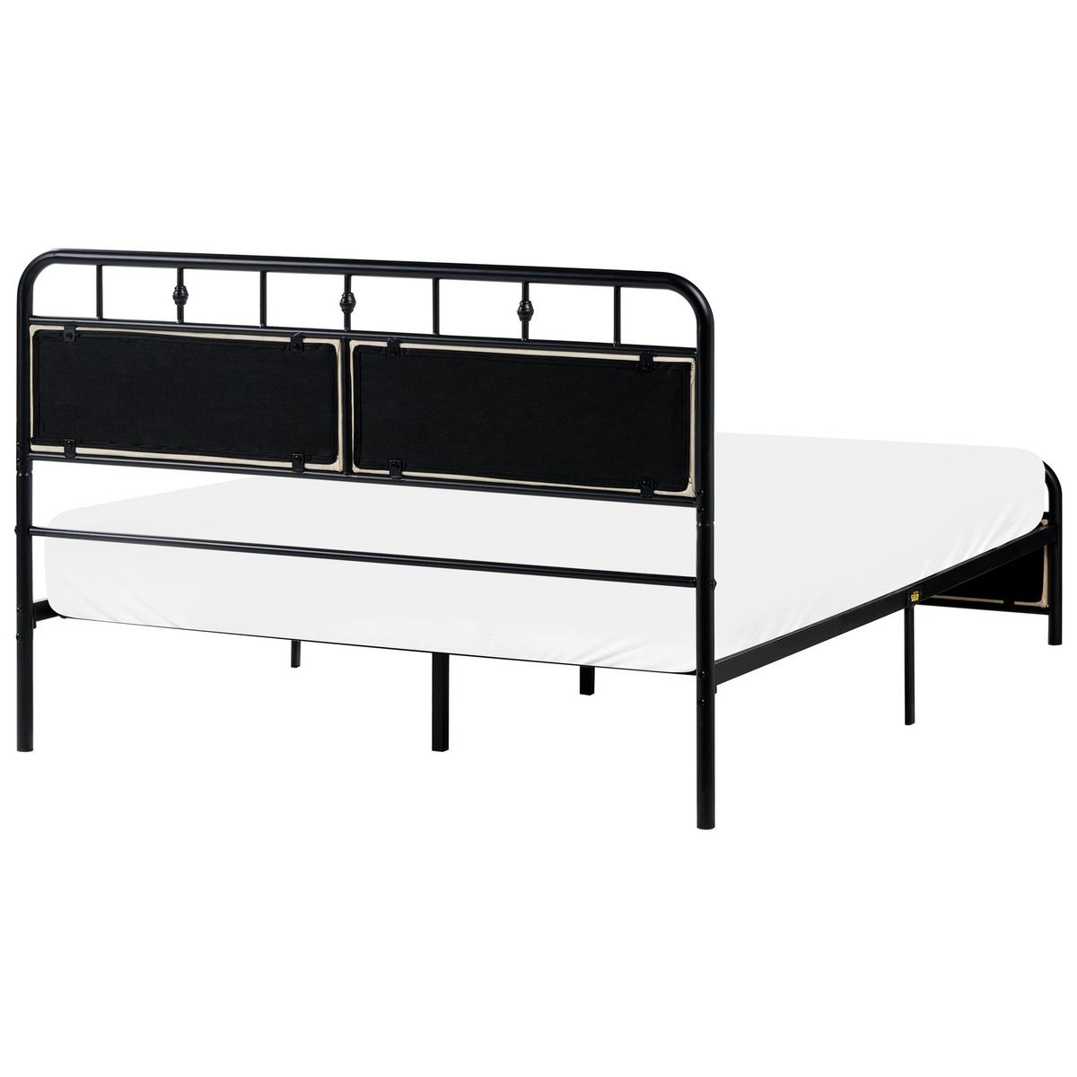 BETT mit Lattenrost 140/200 cm Eisen Schwarz Breuillet - Schwarz, Metall (140/200cm) - Beliani