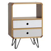 NACHTTISCH Buddha 2 Schubladen - Multicolor, Holzwerkstoff/Metall (40/65/30cm) - VS Venta-stock