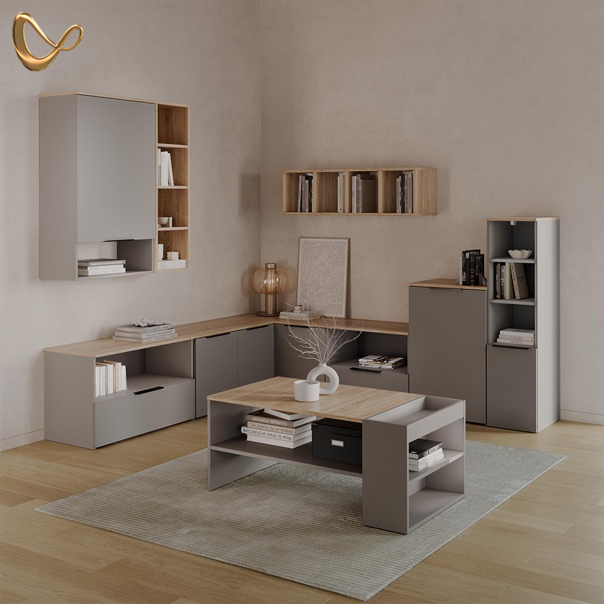KOMMODE Piave Greige mit 1 geschlossenem Fach - Greige, Holzwerkstoff (80/50/40cm) - Livinity®