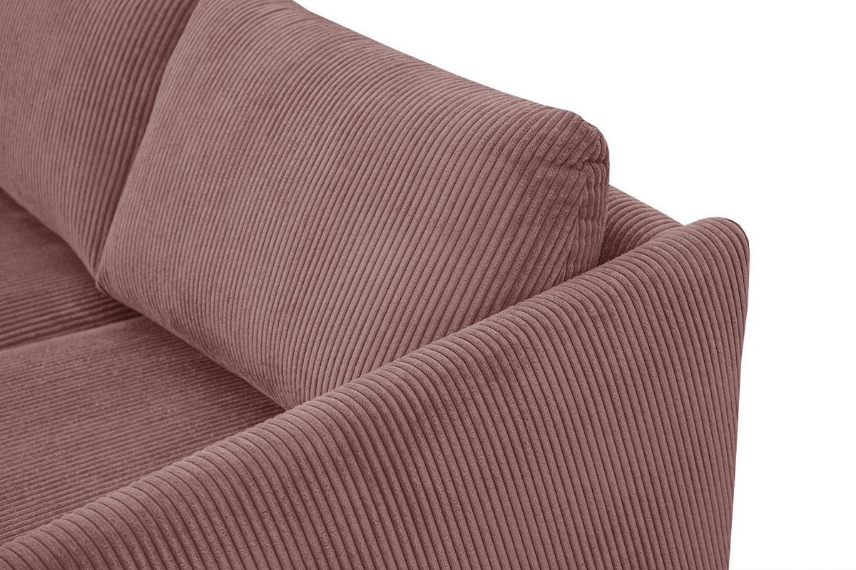 SOFA VILT 3-Sitzer, altrosa - Altrosa/Schwarz, Holzwerkstoff/Textil (202/89/94cm) - Wozimo