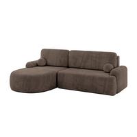 ECKSOFA mit Schlaffunktion und Bettkasten LIRA-L - 264x172x89 Braun - Braun, Holzwerkstoff/Textil (264/172cm) - ALTDECOR