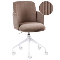 BÜROSTUHL Cord Braun Dryden - Braun, Textil (60/84/60cm) - Beliani