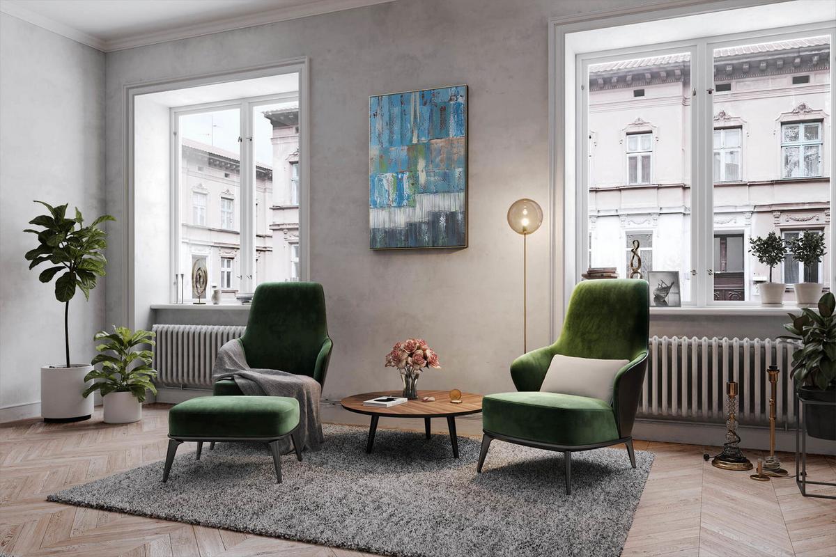 ÖLGEMÄLDE 80/120 cm - Türkis/Blau, Holz/Textil (80/120cm) - KUNSTLOFT
