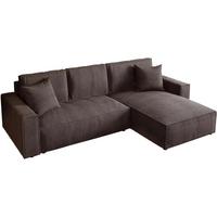 ECKSOFA Parys mit Schlaffunktion und universeller Ottomane, braun - Schwarz/Braun, Kunststoff/Textil (290/185cm) - Beautysofa