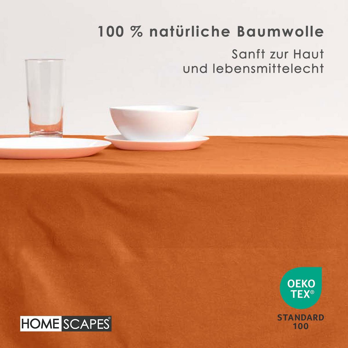 TISCHDECKE terrakotta 137/178 cm, 100% Baumwolle - Terracotta, Textil (137/178cm) - Homescapes