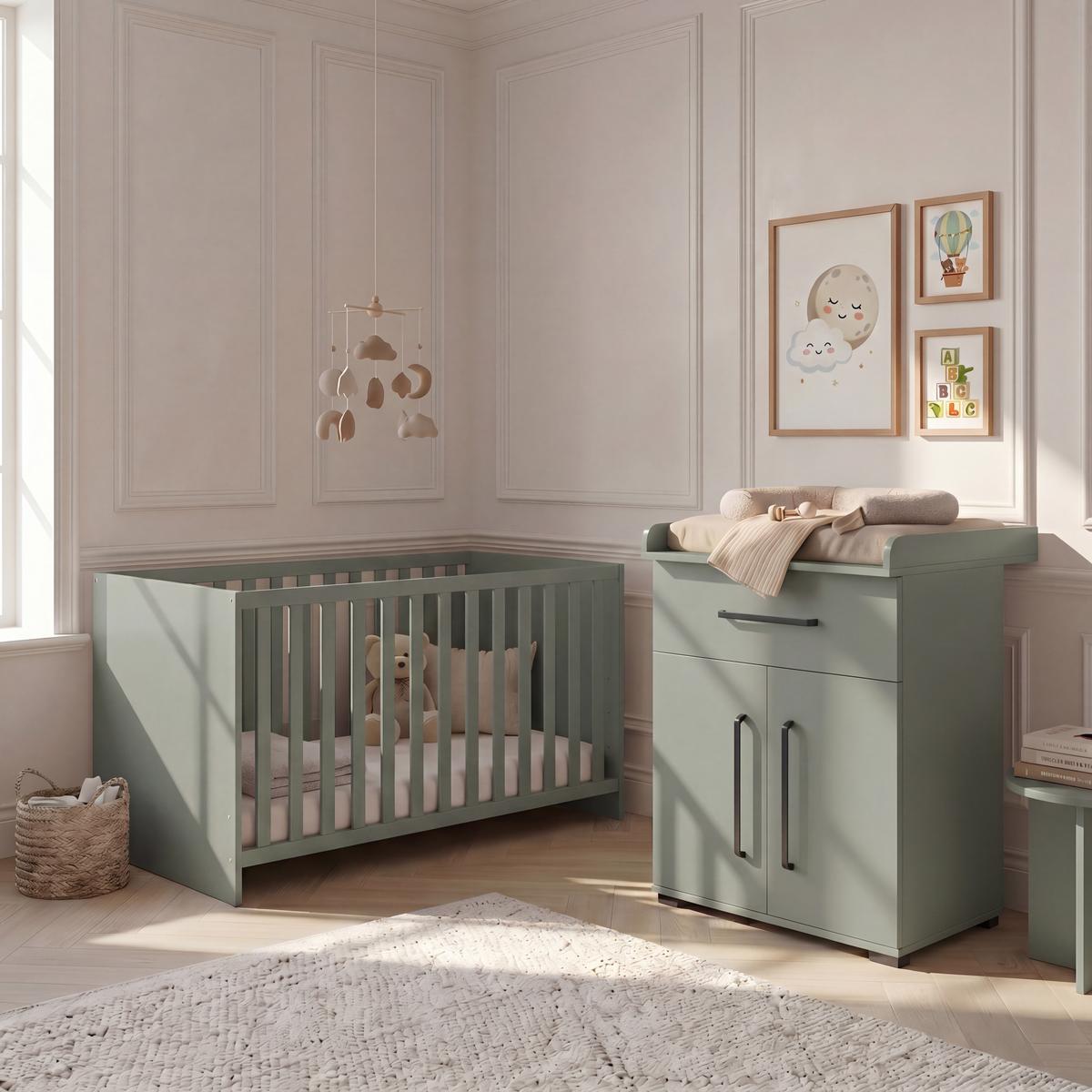 BABYBETT Essentials Schilfgrün - Grün, Holz/Holzwerkstoff (70/140cm) - arthur berndt