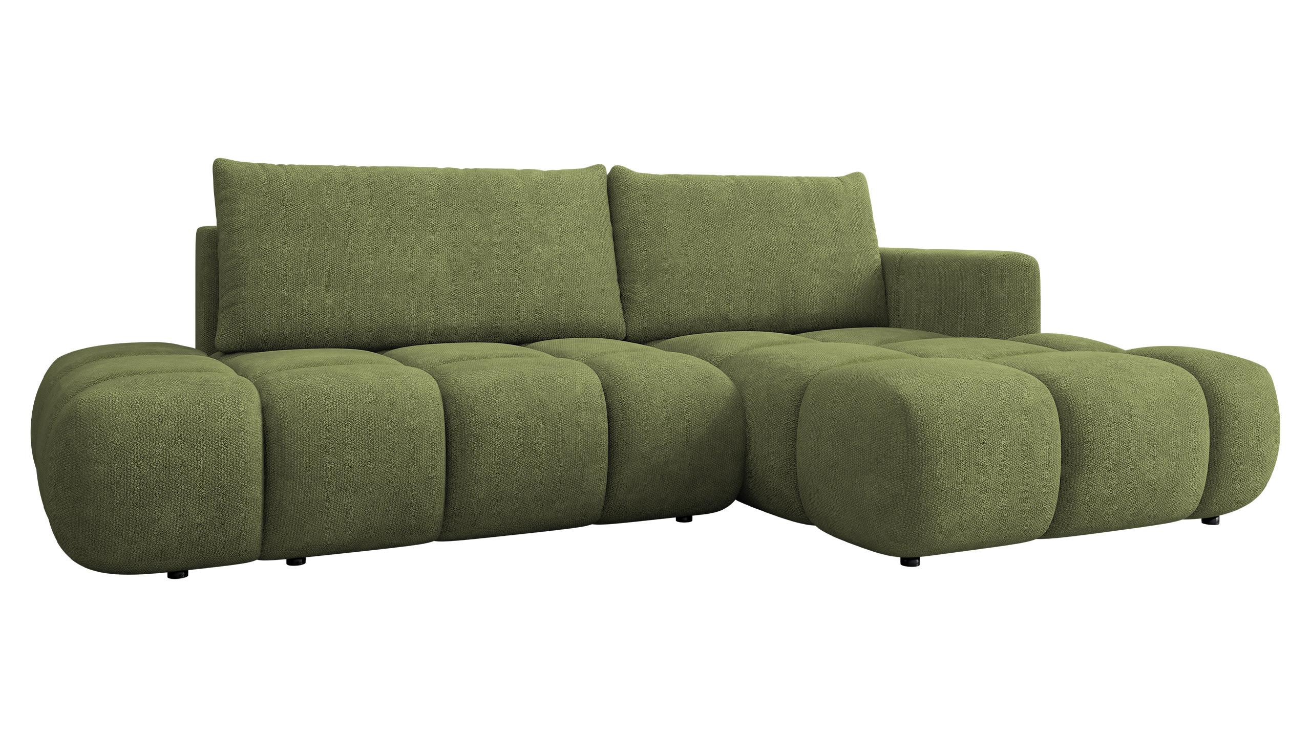 ECKSOFA Soffi, Seite: Rechts - Schwarz/Grün, Holz/Kunststoff (283/166cm) - MIRJAN24