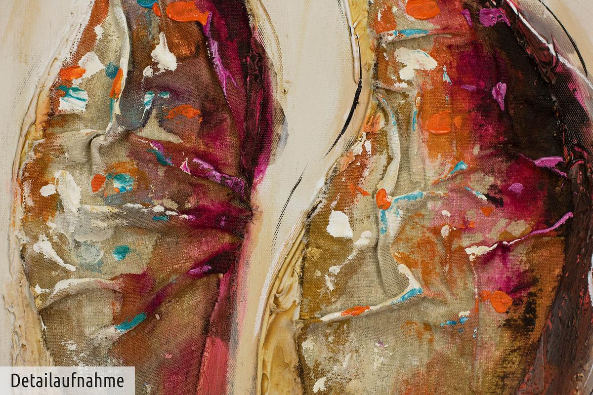 ACRYLBILD HANDGEMALT 60/60 cm - Beige/Braun, Holz/Textil (60/60cm) - KUNSTLOFT